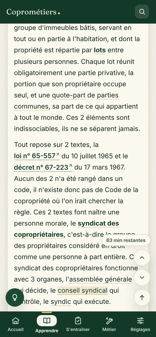 Un cours ouvert sur téléphone
